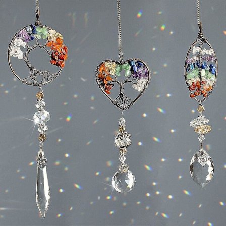 Håndlavet Chakra Solskærm Vindue Hængende Krystal Dråbe Prisme