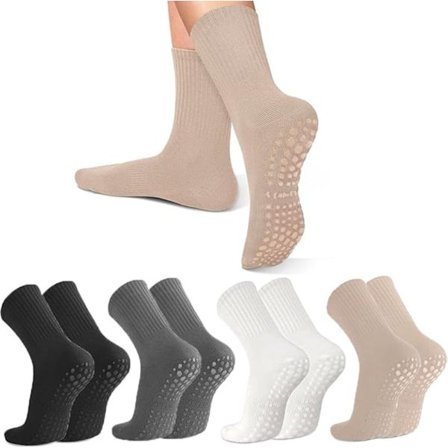 4 par - Yoga Sokker - Pilates Sokker - Sklisikre Yoga Sokker - Yoga Sokker for kvinner - sportssokker