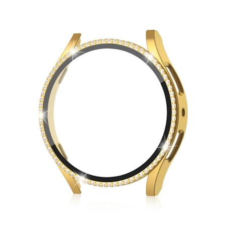 Case För Samsung Galaxy Klocka 7 6 5 4 40Mm 44Mm Skärm Skärmskydd Pc Stötfångare Härdat Glas Diamant Integrerar D Skyddsfall Gold Galaxy Watch6 44mm