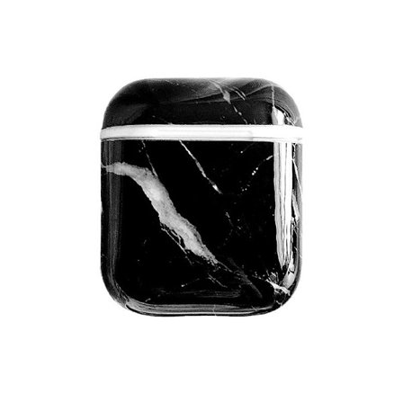 Skyddsfodral för AirPods: Svart Marmor, Praktisk & Snygg