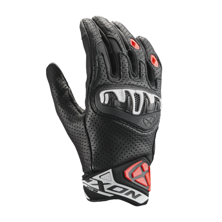 Guantes de Moto de Piel Ixon Mirage Negro/Rojo XL