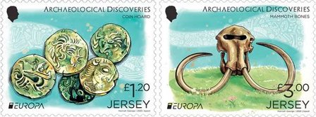 Jersey - EUROPA 2025 Nationale arkæologiske opda gelser - Postfrisk sæt 2v