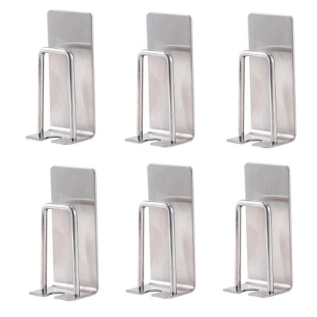 6 stk. vægmonteret elektrisk tandbørsteholder med lim til badeværelse