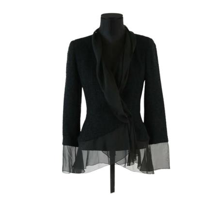 Chanel Vintage, Pre-owned Wool tops Zwart, Dames, Maat:S,Polyamide