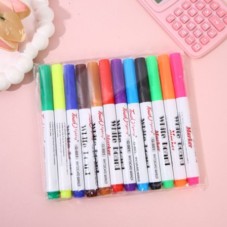 12 farver vand magiske maling penne med ske & skål & manual legetøj til småbørn drenge piger børn gaver