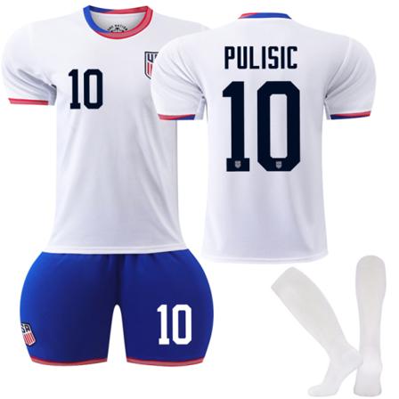 2024 Amerika Hjemme Fodboldtrøje Sæt Nr. 10 Pulisic 16