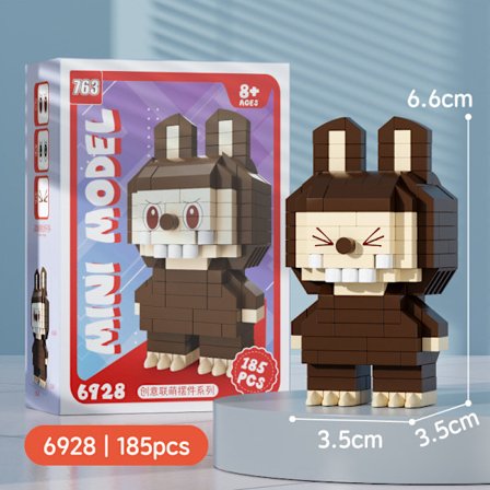 labub små partikler labub blokk tegneserie dukker sammensatte leker små pyntegjenstander