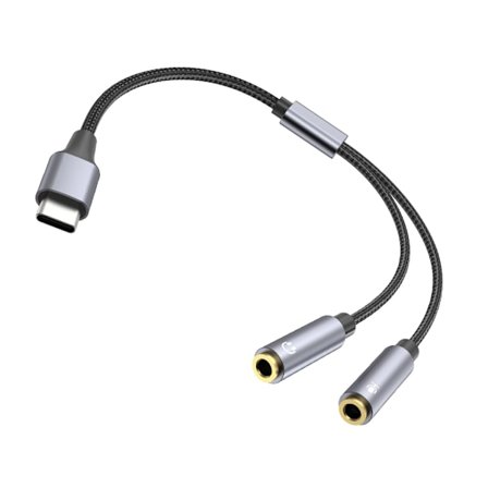3,5 mm headset-kabel för hörlurar Headset Mic Splitter-adaptrar för spel-PC, högtalare 25,0 cm Headset Splitter-kabel