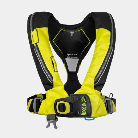 Giubbotto di salvataggio gonfiabile Spinlock Deckvest 6D 170N HRS Citrus Yellow, automatico + cartuccia di CO2 33 grammi, Taglia Unica (50+ kg)
