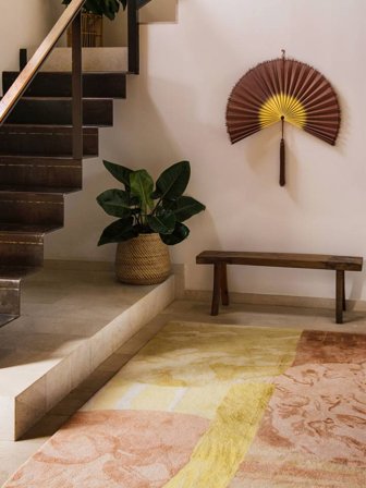 Ambra 160X230 Pink/Yellow Wool Rug