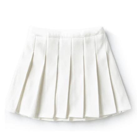 Flickor med hög midja veckad dragkedja i tennisstil Skater-minikjol (barn) White 170cm 15-16 Years