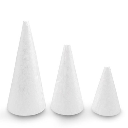 Polystyrenekon 7,5 till 14,5 cm 3 stycken