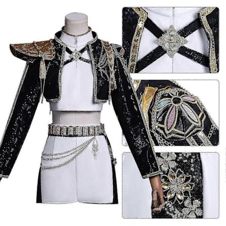 K-Pop Demon Hunters Rumi Svart Cosplay Kostymesett – Halloween Party Antrekk Rumi Med Parykk M