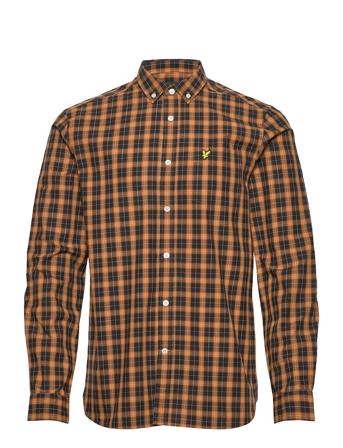 Check Poplin Shirt Skjorta Casual Gul Lyle & Scott