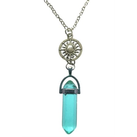 Necklace - Crystal - Turquoise - Sun