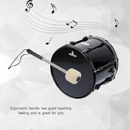 Slitesterk Bass Trommeklubbe med Ullfilt Hode Percussion Marsjband Tilbehør