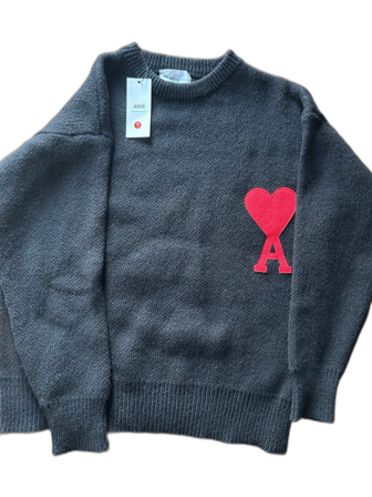 Svart stickad tröja från Ami paris