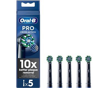 Oral-B Pro Cross Action Black Børstehode - Oral-B Pro Cross Action borsthuvuden, 5-pack