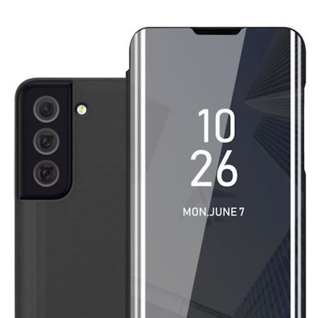 Fodral till Samsung Galaxy S22 i SVART TOURMALINE Skal Skydd med spegel