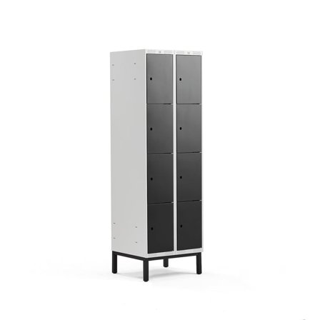 4 door locker CLASSIC, leg frame, 2 modules, 1940x600x550mm, black