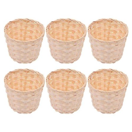 6 stk. kurve i rotting, miniaturekurve i træ, vævede opbevaringskurve, diverse kurve, små kurve