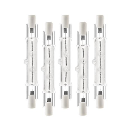 5-pak R7s 118mm 300w 230v, r7s Halogen Lineær Lyspære, Dimbar Halogenlampe For Byggearbeid