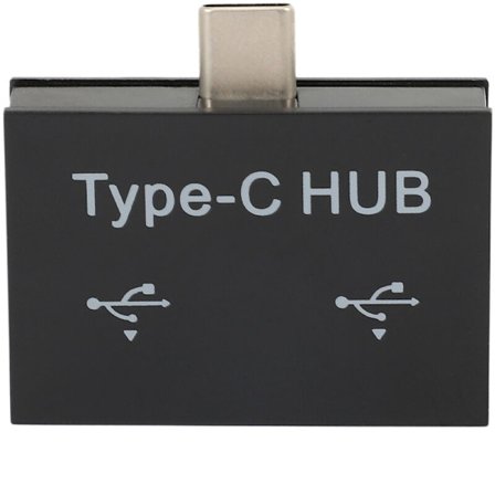 OTG Type-C USB C-adapter Typ C till Usb 3.0-omvandlare 2 USB-gränssnitt Android-surfplatta Mobiltelefonkablar för Xiaomi Huawei (Svart)