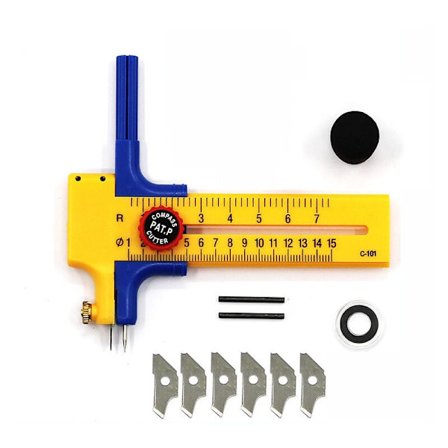 Kompassi ympyränleikkuri, paperiympyränleikkuri, kompassileikkuri, pyöreä leikkuri pyöreä piirustustyökalu leikkauskompassi 10-15 cm