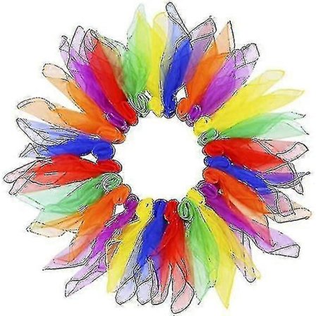 22 kpl Jonglöörit Huivit Tanssihuivi Taikahuivit Musiikilliset Neliöliikkeet Huivit Lapsille ja Aikuisille, 60 x 60 cm 6 Värissä