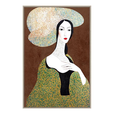 Vintage Lady -kanvaasitaulu, 83x123cm, monivärinen