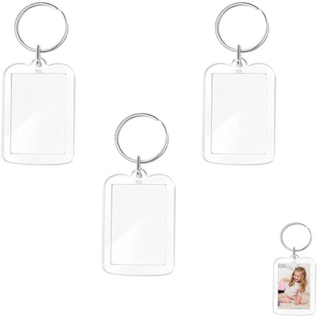 3 kpl Valokuva Avaimenperä, Kirkas Akryyli Avaimenperä, Henkilökohtainen Avaimenperä