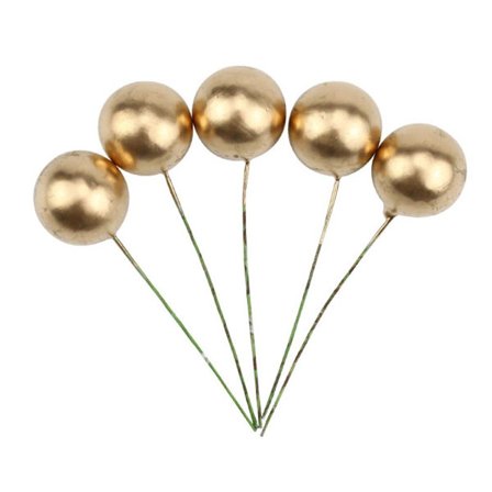 Gullkuler Kake Toppers Kakedekorasjon GULL 3CM
