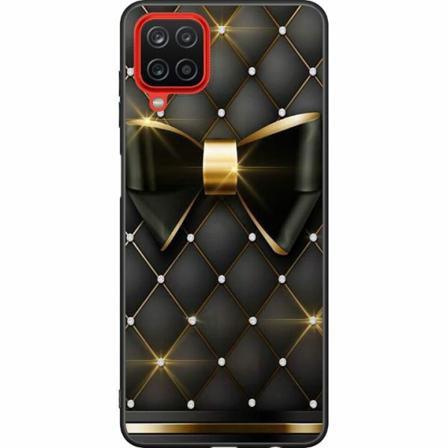 Samsung Galaxy A12 Svart Skal Gyllene Rosett