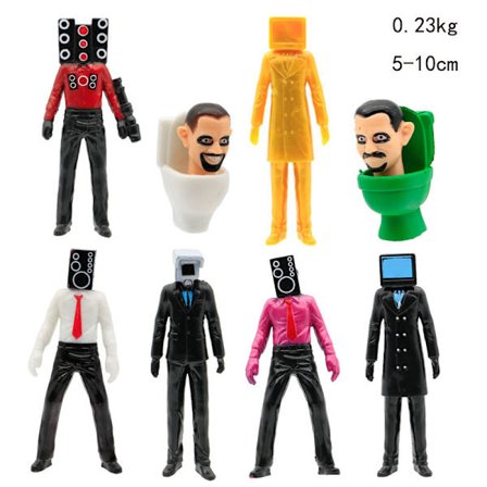 8 st Toalett Action Figurer Set Kul Spel Toalett Man Kameraman Spea