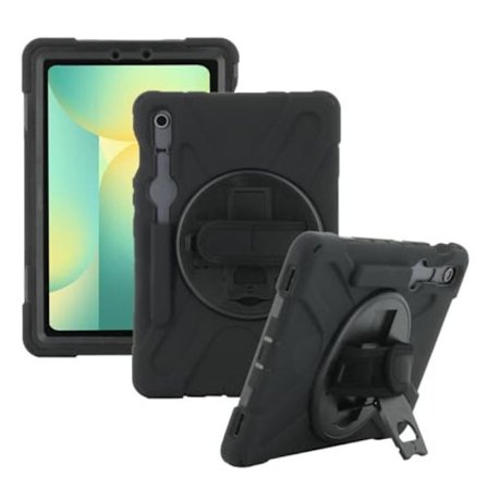 Vahvistettu kuori - MOBILIS - Samsung Galaxy Tab S10 FE/S9 FE/S9 - Iskunkestävä - Kääntyvä jalusta - Olkahihna
