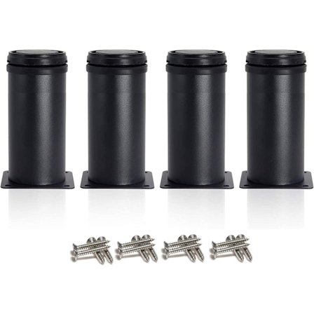 4 Justerbare Sorte Ben 120mm Højde Fortykkede Skab Ben Bord Ben L