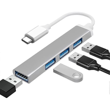 USB C Hub USB Typ C till USB 3.0 Hub Adapter Kompatibel för Macbook, Mac Pro/Mini, iMac, Surface Pro, XPS (LGL)