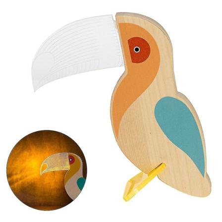 Kreativ Akryl Nattelys LED Tre Dyr Lampe Sengerom Harpiks Ornamenter Dekorasjon Gave (FMY)