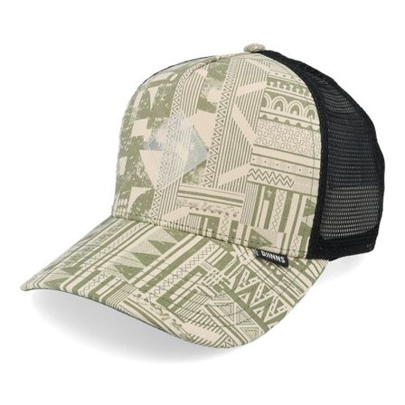 Djinns - Grön trucker Keps - Hft Cap Shirtfab #3 Green/Khaki A-Frame Trucker @ Hatstore