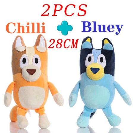 Plysj Hunde Bingo Familie Plysj Leke Tegneserie Hund Myke kosedyr Chili Anime 28 cm Dukker Bursdag Julegaver til barn Chilli Bluey