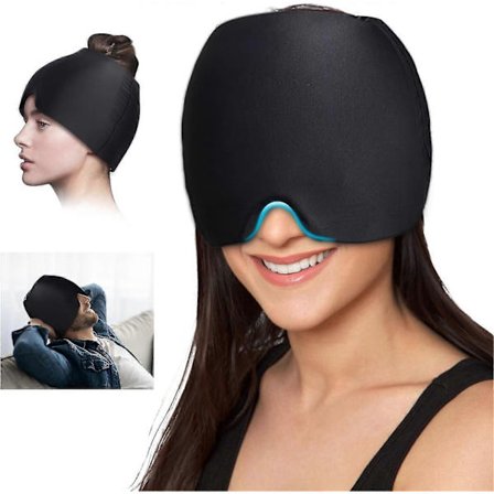 Migræne Lindringshætte, Opgraderet 8mm Dobbelt Gel Hovedpine Lindringshætte Migræne Is Hovedindpakning, Kold & Varm Kompres Hovedpine Lindringshat 