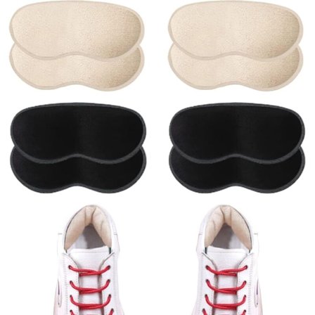 Hælgreb til sko til børn og kvinder, 4 par fleksible hælpuder til for store sko, selvklæbende hælindlæg for at undgå friktion og sl