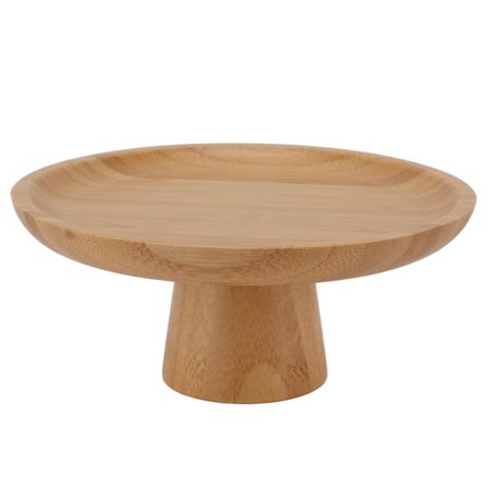 Enkel høy fruktfat husholdning heltre rund høy fruktkakefat høy fruktskål trefarge