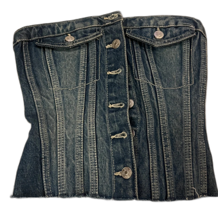 Jeans korsett-topp med knappar från Zara