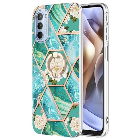 Marmormotiv Motorola Moto G41 / Motorola Moto G31 skal - Blå Blommor