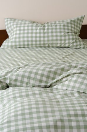 Jotex - Putetrekk 50x90 Cm Økologisk Grågrønn/hvit - LAUREN - Kjøp Putevar hos Jotex