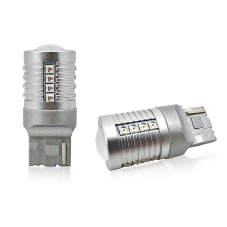 2 kpl W21W LED-lamppu 7440 12-24V CANBUS 2000lm punainen