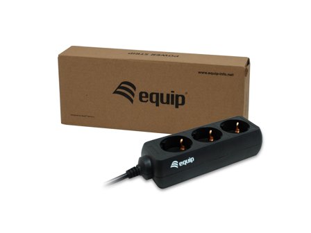 Equip PWR STRIP IEC CONNECTOR W/3XSCHUKO C13 SOCKET BLK CABL