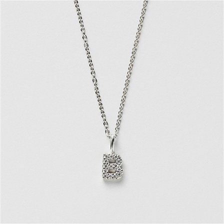 B Sparkle Letter Halskjede - Sterlingsølv