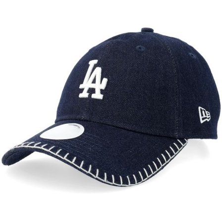 New Era - MLB Blå unconstructed Keps - Los Angeles Dodgers Womens Denim Stitch 9TWENTY Navy/White Dad Cap @ Hatstore